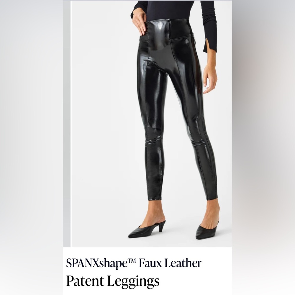 SPANX  Faux Leather Patent Leggings